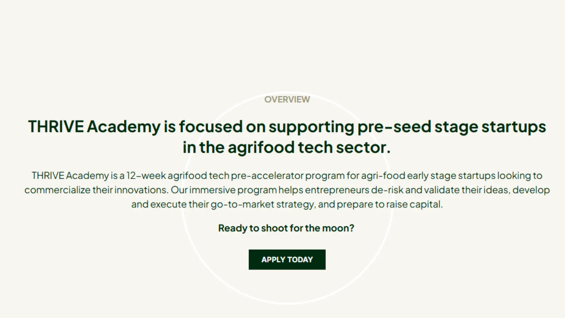 Call For Applications: THRIVE Academy for Agri-food Tech Startups 2025