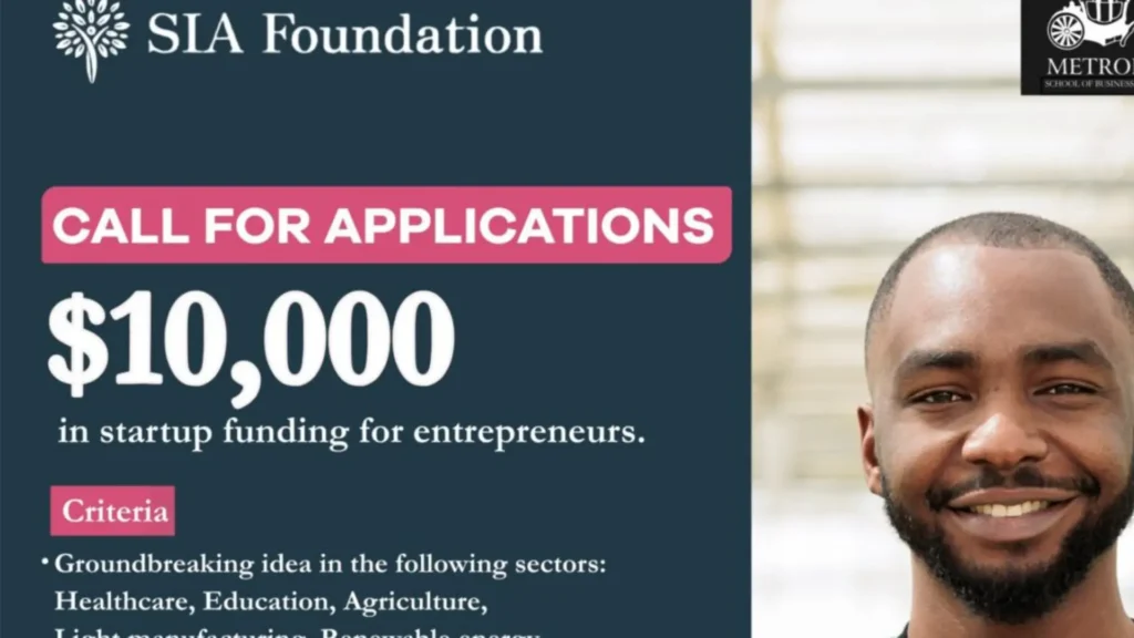 SIA Startup Foundry Cohort 2 For Entrepreneurs in Nigeria ($10,000 Grants)